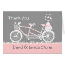Tandem Bicycle Wedding Thank You Card