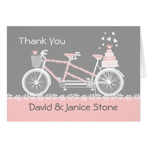 Tandem Bicycle Wedding Thank You Card