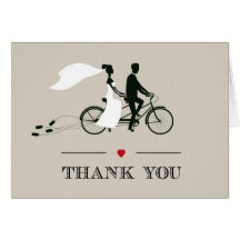 Tandem Bicycle Wedding Thank You Greeting Card