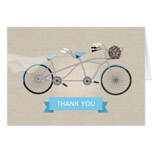 Tandem Bicycle Wedding Thank You Greeting Cards Tandem Bicycle Wedding Thank You Greeting Cards