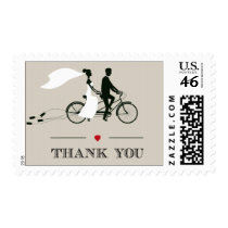 Tandem Bicycle Wedding Thank You Stamps