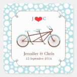 Tandem Bike (Blue Dots) Favor Sticker stickers