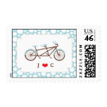 Tandem Bike (Blue Dots) Wedding Postage