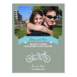 Tandem Bike (Blue / Gray) Save the Date Photo Post Card
