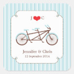 Tandem Bike (Blue Stripes) Favor Sticker