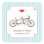 Tandem Bike (Blue Stripes) Favor Sticker