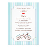 Tandem Bike (Blue Stripes) Wedding Announcement