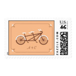 Tandem Bike (Coral / Brown) Wedding Postage