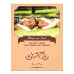 Tandem Bike (Coral) Save the Date Photo Personalized Invitations