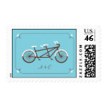 Tandem Bike (Sky Blue / Brown) Wedding Postage postage