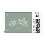 Tandem Bike (Sky Blue / Gray) Wedding Postage stamps