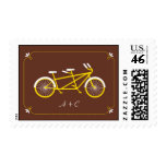 Tandem Bike (Yellow / Brown) Wedding Postage postage