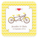 Tandem Bike (Yellow Chevron) Favor Sticker