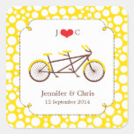 Tandem Bike (Yellow Dots) Favor Sticker