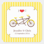 Tandem Bike (Yellow Stripes) Favor Sticker