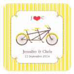 Tandem Bike (Yellow Stripes) Favor Sticker