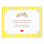 Tandem Bike (Yellow Stripes) Reception Card invitations