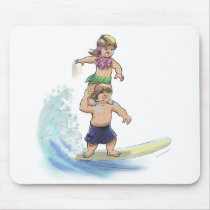 Tandem Surfers mousepads by raycasso Tandem Surfers mousepads