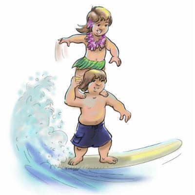 Tandem Surfers Photo Cut Out by raycasso