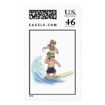 tandem surfers postage