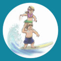 tandem surfers stickers