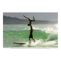 Tandem Surfing at Noosa posters by nalushop Tandem Surfing at Noosa posters
