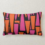 Tangerine and Fuchsia Abstract Design Pillows pillows