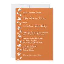 Tangerine and White Autumn Leaf Wedding Invitation by hummingbirdcake Tangerine and White Autumn Leaf Wedding Invitation
