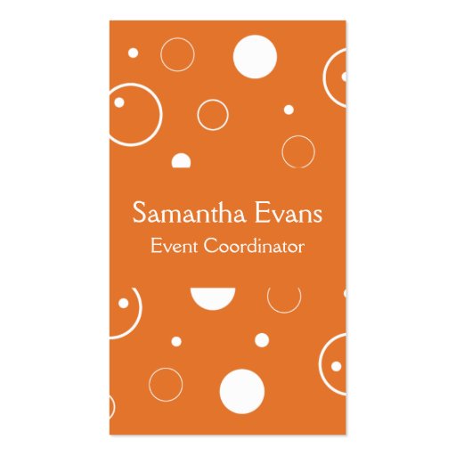Tangerine and White Bubbles Business Card