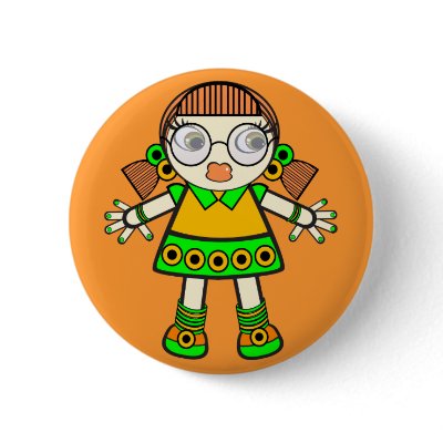 tangerine baby button by VioDeSign