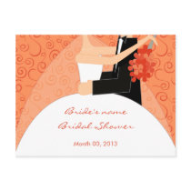 Tangerine Bridal Shower Advice Cards Postcards