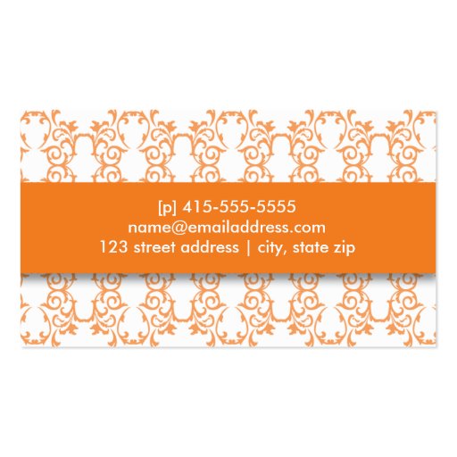 Tangerine Chandelier Biz Card Business Card Templates (back side)