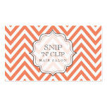 Tangerine Chevron Filigree Hair Stylist Cards Business Card Template