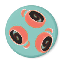Tangerine Coffee Cups magnets