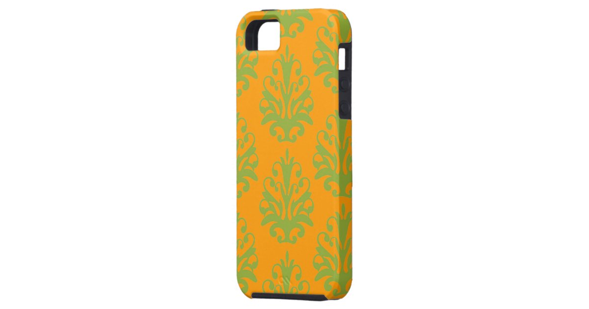 Tangerine Damask iphone 5 case Zazzle