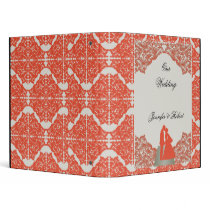 Tangerine Mocha Vintage Silhouette Wedding Binder