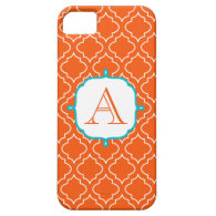 Tangerine Monogram Phone 5 Case iPhone 5 Case