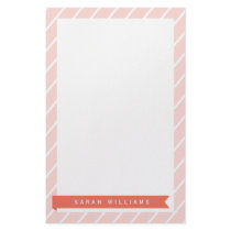 Tangerine Orange Stripes Pattern Stationery