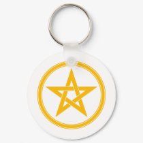 Tangerine Pentacle Pentagram keychains by triplegoddess Tangerine Pentacle Pentagram keychains