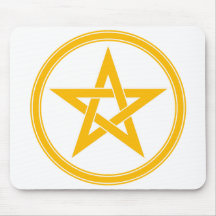 Tangerine Pentacle Pentagram Mouse Pads