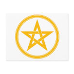 Tangerine Pentacle Pentagram Postcard
