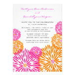 Tangerine & Pink  Floral Wedding Invitation