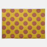 Tangerine Polka Dots on Yellow Leather Texture placemats