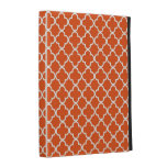 Tangerine Quatrefoil Clover Pattern iPad Case