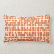 Tangerine Rectangle Mosaic Lumbar Throw Pillows