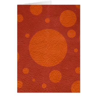 Tangerine Scattered Spots on Coral Leather Texture Cards