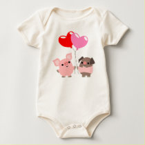 Tangled Hearts (Cartoon Pigs) Baby apparel t-shirts by Lioness_Graphics Tangled Hearts (Cartoon Pigs) Baby apparel t-shirts
