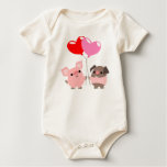 Tangled Hearts (Cartoon Pigs) Baby apparel T-shirts
