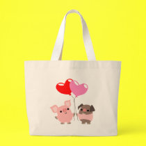 Tangled Hearts (Cartoon Pigs) Bag by Lioness_Graphics Tangled Hearts (Cartoon Pigs) Bag
