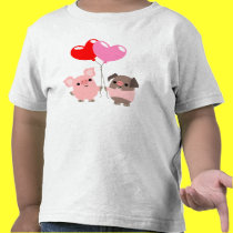 Tangled Hearts (Cartoon Pigs) children T-shirt by Lioness_Graphics Tangled Hearts (Cartoon Pigs) children T-shirt